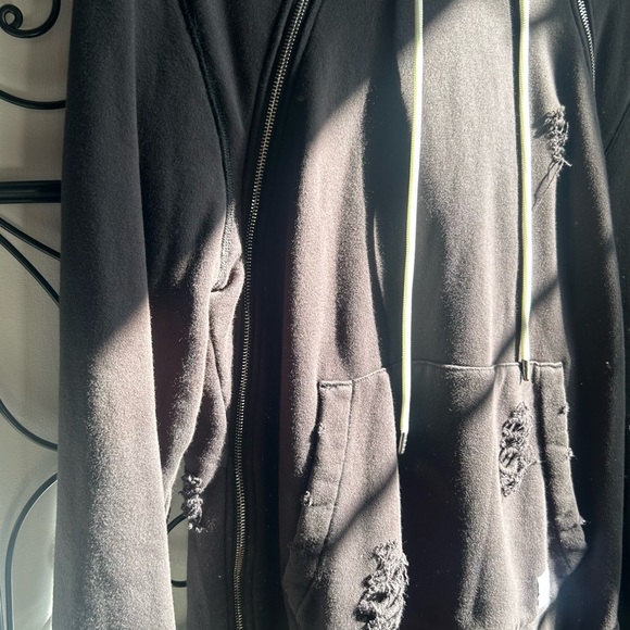 Tackma - Seek No approval distressed zipper pullover sweatshirt! Size small - Picture 4 of 6